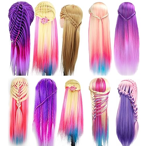 Cabeça de manequim com cabelo, cabeça de manequim de cosmetologia SZCY LLC 73,6 cm, cabeça de manequ