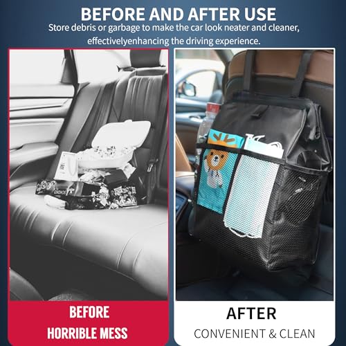 Image of Car Trash Can Automotive Garbage Bag for Truck SUV Home, Waterproof Leakproof Oxford Multi-Use Organizer for Vehicle Traveling