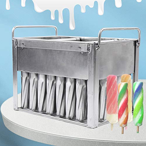 40 Pcs Stainless Steel Popsicle Molds with Sticks, Commercial Ice Pop Mold Metal Ice Lolly Popsicle Mold Ice Cream Maker Mold Stick Holder with Lid, 14.2 * 9.44 * 11.41in