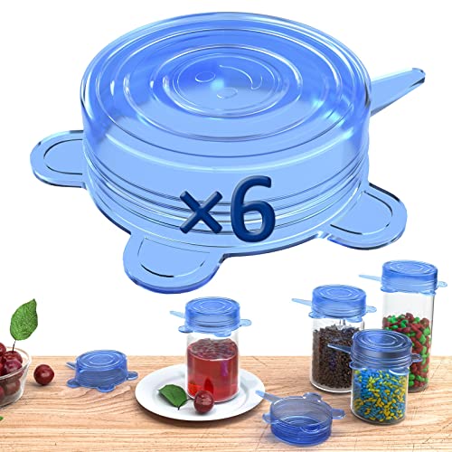 Couvercles Extensibles en Silicone, Couvercle hermétique, Eco-friendly Couvert frais réutilisable et durable, lot de 6 en même tailles (6,5cm/2,5in) Cover