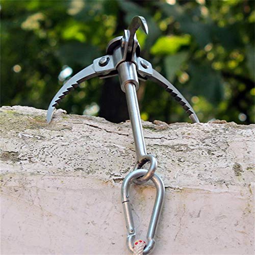 Ataque de mosquetón plegable, Garfio Hook plegable de la supervivencia garra multifuncional de acero inoxidable para la escalada al aire libre que acampa yendo de árbol de la roca de la montaña