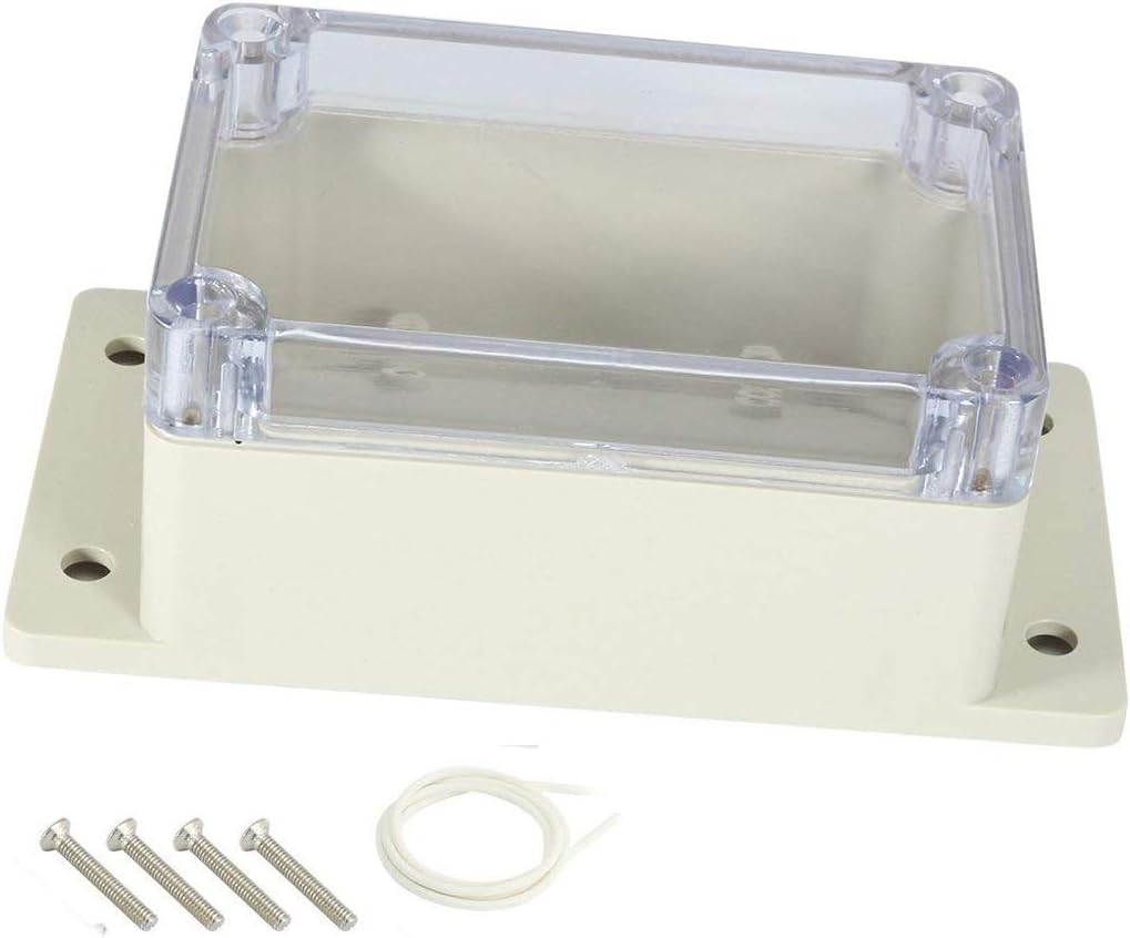 YXQ 100x68x50mm Clear Cover Junction Box Waterproof ABS Project Case Enclosure with Hole Cable Wire Connect Power Wall Hang (3.9 x 2.7 x 2 inches)
