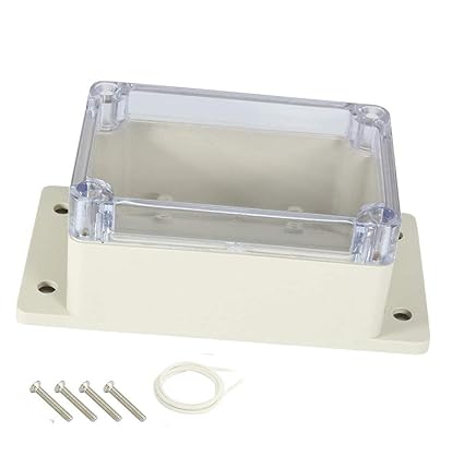 YXQ 100x68x50mm Clear Cover Junction Box Waterproof ABS Project Case Enclosure with Hole Cable Wire Connect Power Wall Hang (3.9 x 2.7 x 2 inches)