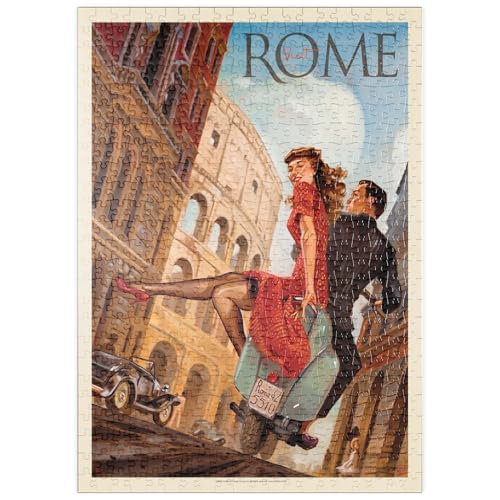 MyPuzzle Italia: Roma Con La Vespa, Poster D'epoca - Premium 500 Pezzi Puzzle - MyPuzzle Collezione speciale di Anderson Design Group