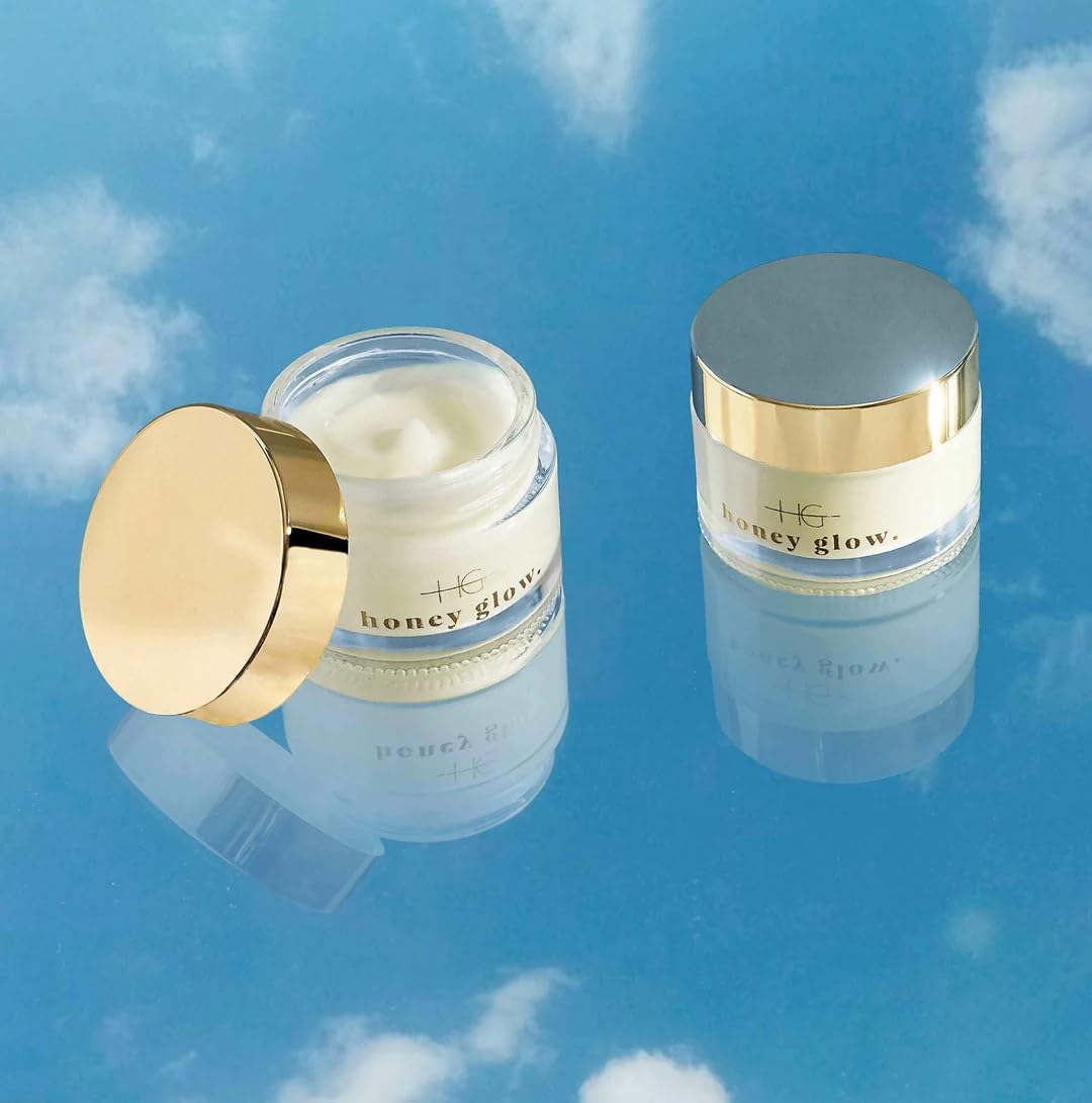 Glow & Shine Duo HeyHoney Lippen serum powiększające i odżywcze z kwasem hialuronowym i olejkami roślinnymi (10 ml) + HoneyGlow Ultimate Nawilżający krem do twarzy z SPF15 (50 ml)