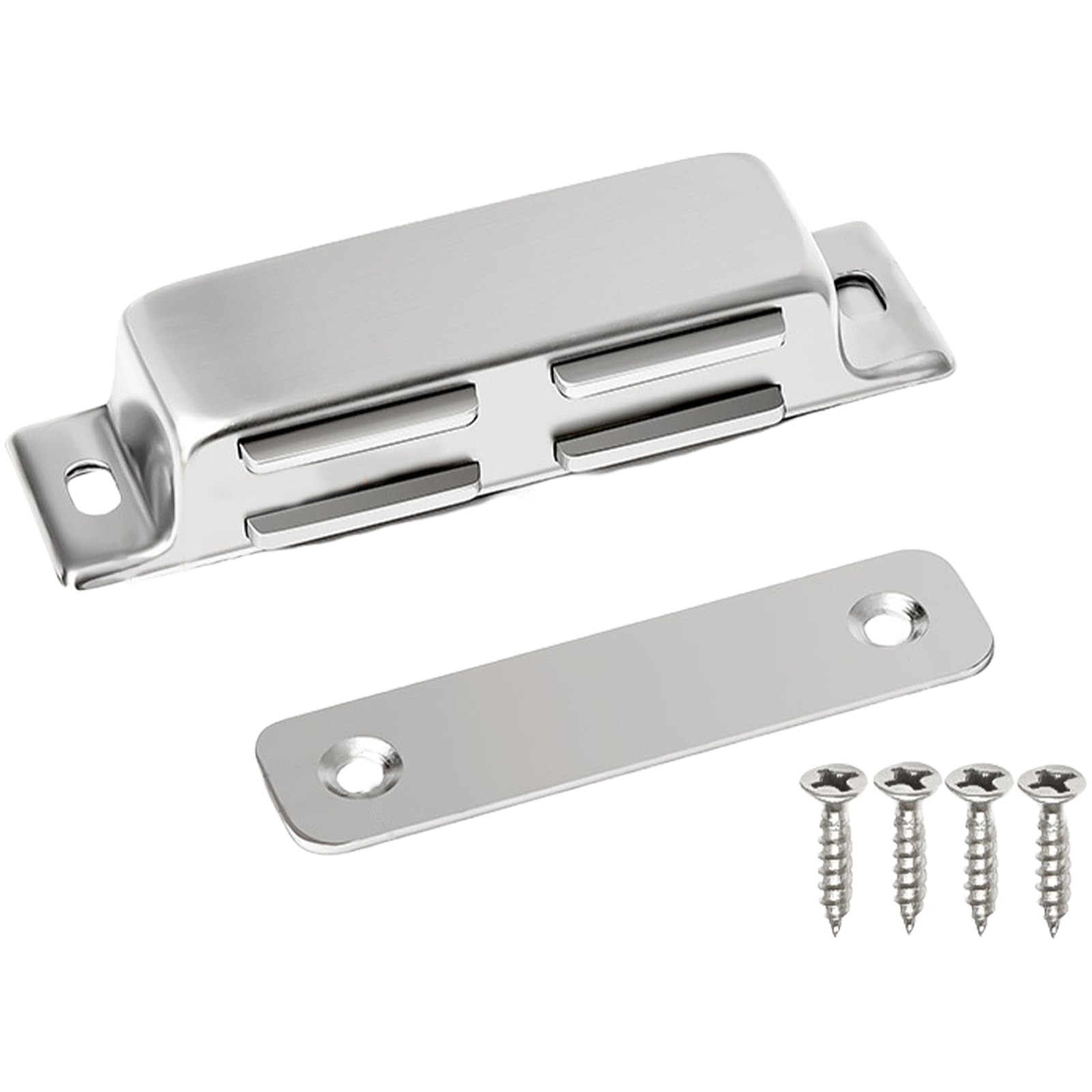 Cupboard Magnets Stainless Steel Door Stop Hardware with Strong Magnet Heavy Duty Door Catch for Wardrobe Heavy Duty Cabinet Latches