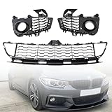 SecosAutoparts 3Pcs Front Bumper Fog Light Grilles Left & Right & Center Compatible...