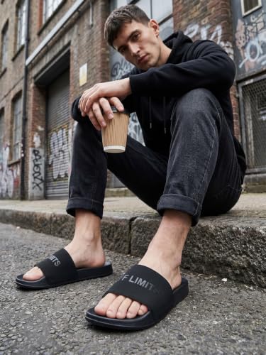 Buy OFF LIMITS Men's SANDY Sliders, BLACK/BLACK, 9 UK at Amazon.in - Image 3