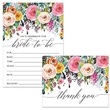 Bride-to-Be Shower Invitations & Folded Thank You Cards ( 25 of Each ) Lovely Matching Set with Enve