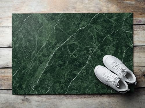 Tapis résistant motif marbre vert chic par Tulup - 3