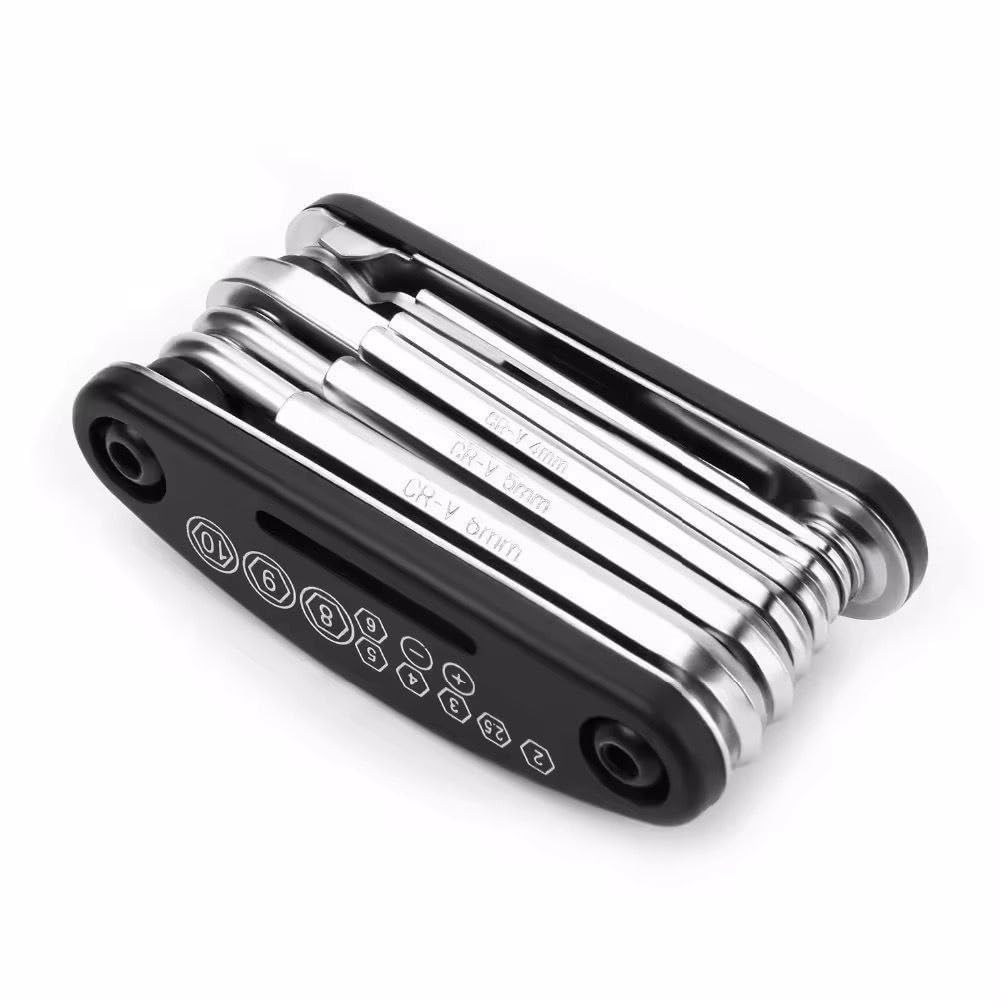 Falshruti Cycle Puncture Kit Bike Repair Tool Kit, Functional Multifunctional Bike Tool Stainless Steel Portable with Screwdrivers for Bicycle Repairing for Cyclist