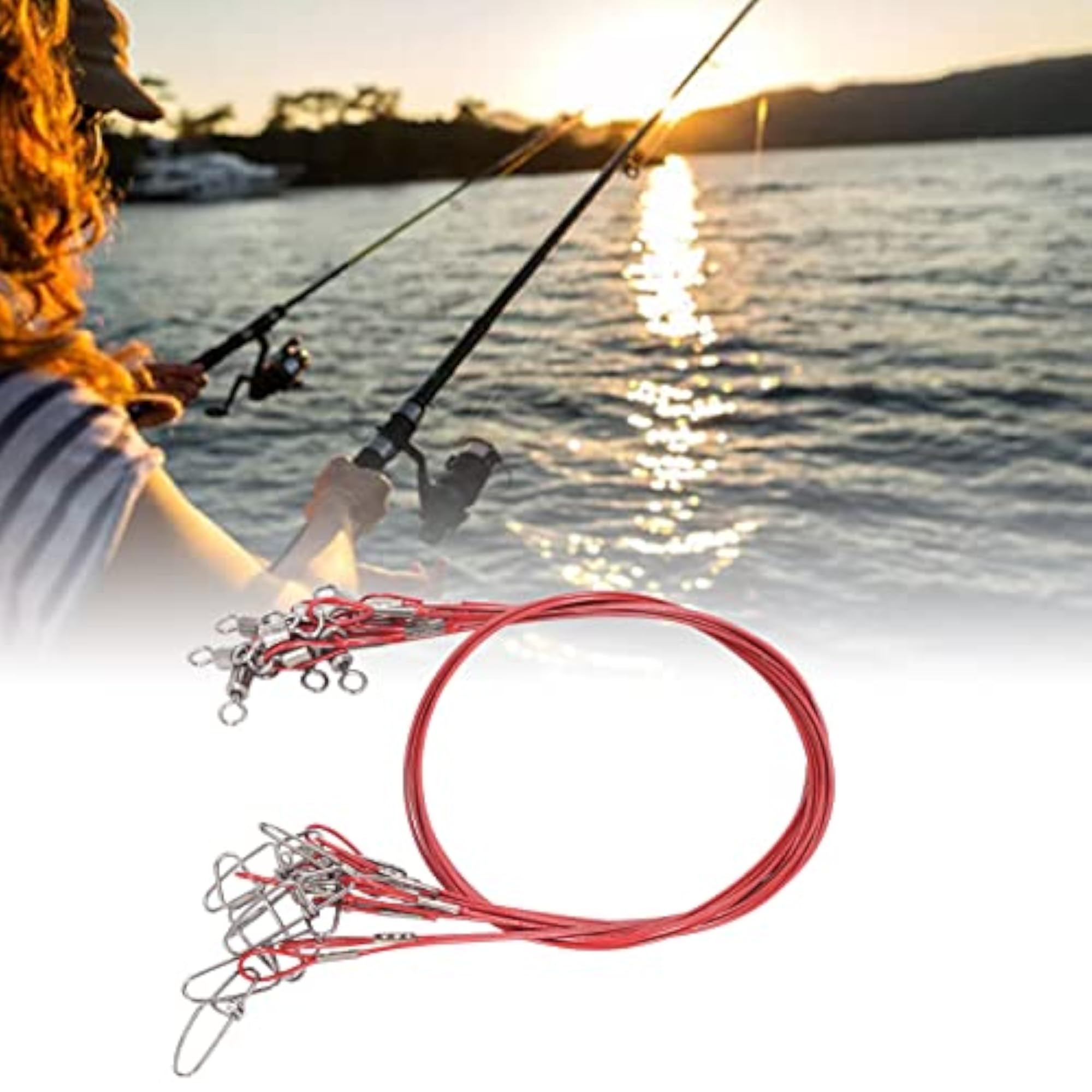 Fishing Leaders, High Steel Fishing Line Leaders with Swivels