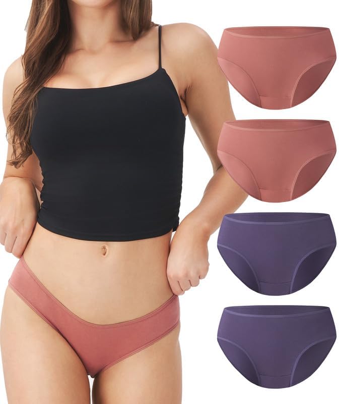 DAVID ARCHY Womens Cotton Bikini Underwear Breathable Low Rise Soft Strench Hipster Panties for Women Multipack