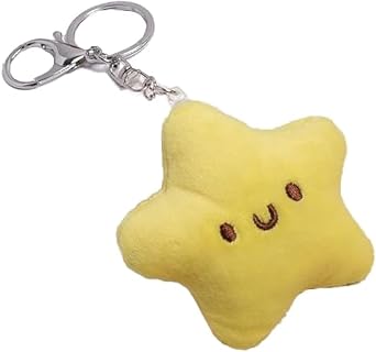 1Pcs Yellow Plush Star Keychain Backpack Accessories Doll Pendant Heart Healing in Addition to Serving as a Keychain Womens Keyrings and Keychains