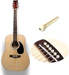 Gen Yong 24 PCS Plastic Acoustic Guitar Bridge Pins String Peg Guitar Parts Replacement for Acoustic Guitar - Ivory, Black