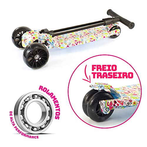 Patinete Scooter Dobrável Com Led Freio BV0011 Mega Compras