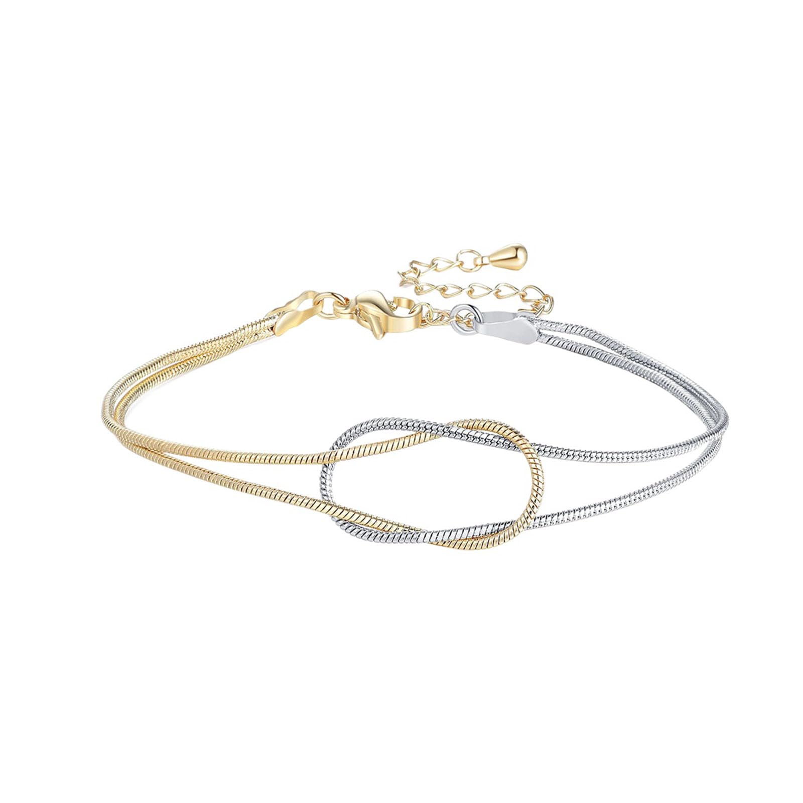 JPSSJGYH Love Knot Chain Infinity Bracelet, Mother & Daughter Bond Knot Bracelets, Dainty Infinity Chain Bracelet, Friendship Bracelet for Women (Mixed)