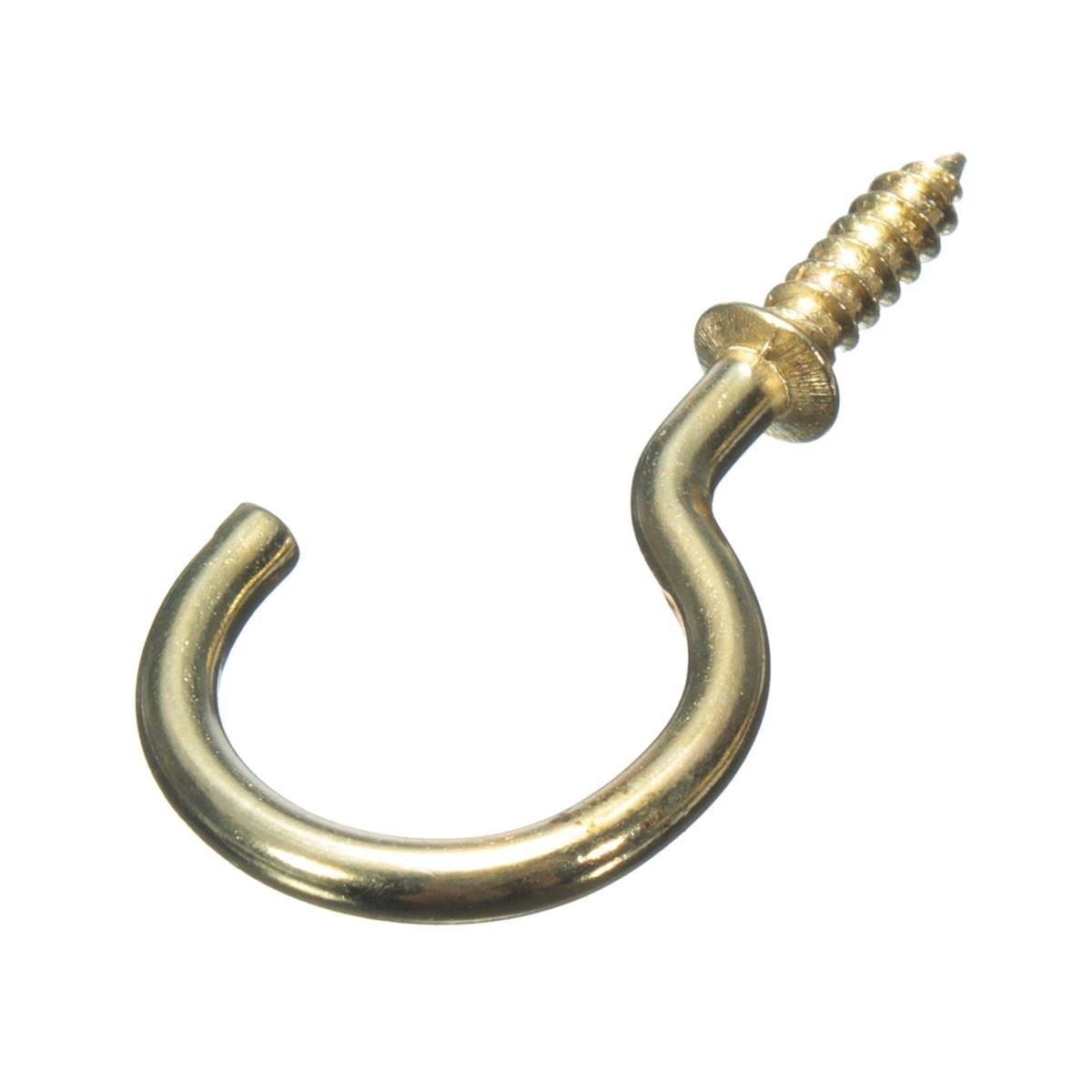 New Cup Hooks, Shouldered 32mm (1.1/4 Inch) Brassed 100 Hooks