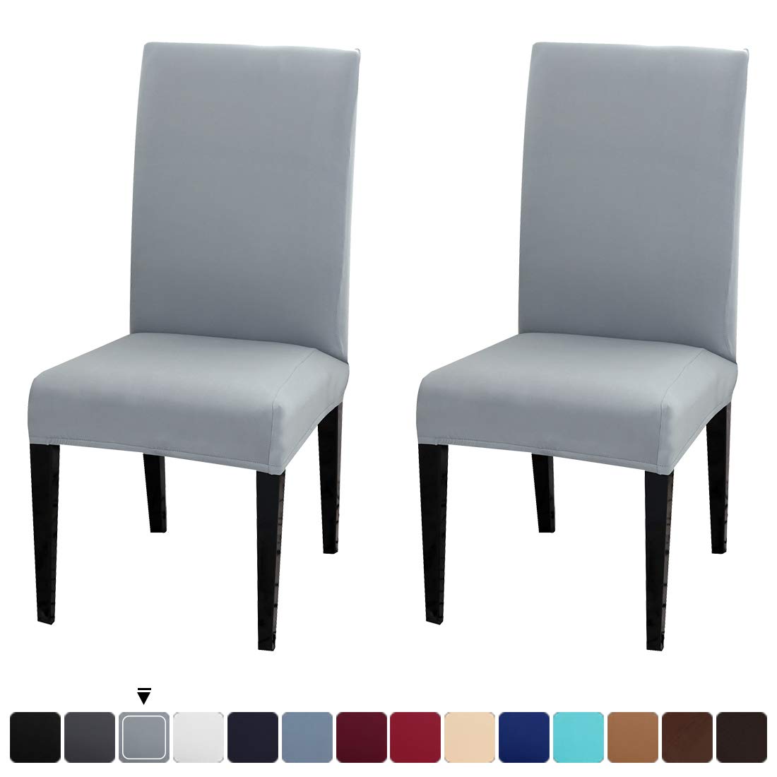 JQinHome 2 Pcs Dining Chair Slipcover,High Stretch Removable Washable Chair Seat Protector Cover for Home Party Hotel Wedding Ceremony