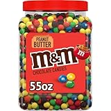 M&M Peanut Butter Milk Chocolate Candy Jar Value Pack - Bulk Resealable Bucket Assorted Chocolate Candies For Movie Night Snacks, Candy Buffet Chocolates - Party Size
