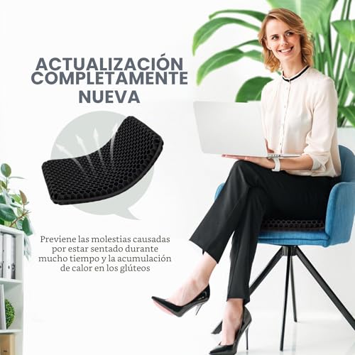 Miniatura 5 de Cojin De Gel Grueso,Cojin Silla Oficina,Cojin Antiescaras-Antideslizante Y Transpirable,Adecuado Para Estar Sentado Durante Largos Periodos En Diversos Lugares Como La Oficina,El Coche Y El Hogar