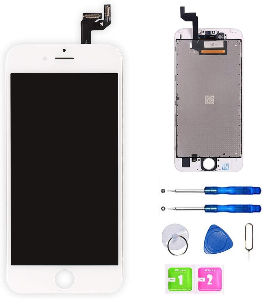 for iPhone 6S Screen Replacement White 4.7 Inch, LCD Display with 3D Touch Screen Digitizer Assembly Include Full Set Repair Tools