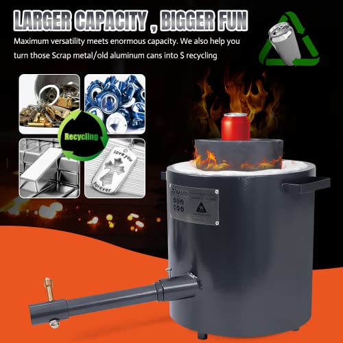 Toauto 12Kg Large Capacity Propane Melting Furnace Tmf12000-V2 Gas Kiln Foundry Kit,Up To 2600°F/1425°C, 0-30 Psi, Scrap Metal Recycle Gold Silver Copper Aluminum Foundry For Home Smelting #TOP1