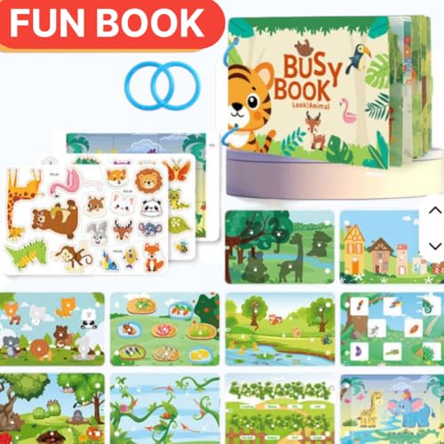 Image of Toddler Busy Book - Activity Binder for Kids 3+ Years | Montessori Learning Busy Board | Activity Book | Educational Toy | Easy to Carry Travel Book | Return Gift for Kids (Hello Alphabet)