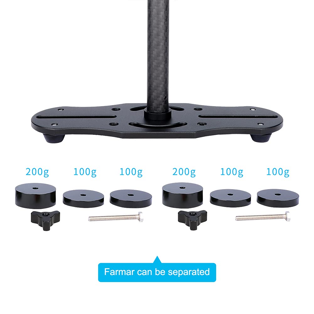 Akozon Estabilizador de Cámara Fibra de Carbono Ajustable 38,2 a 60cm