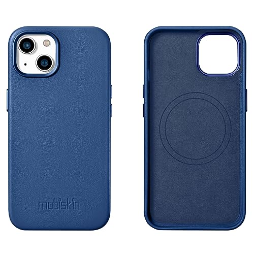 Mobiskin Hülle für iPhone 14 (6 1 Zoll) Cover mit Leder Blau