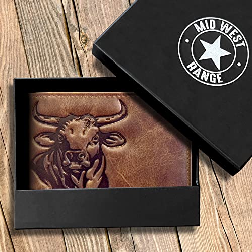 Western Wallet For Men - Full Grain Leather Rodeo Bull Bifold Wallet For Cowboys - Mens RFID Wallet - Cowboy Wallet - Gifts For Him4