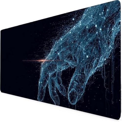 Grand tapis de souris de bureau bleu 900x400 mm pour ordinateur portable