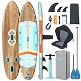 ZLX Paddle Gonflable Adulte 2 Place Stand up Paddle Gonflable avec Accessoires,Sup Board pour Les Adolescents et Les Adultes de Tous Les Niveaux de Compétence, Kayak/Bateau avec Siège