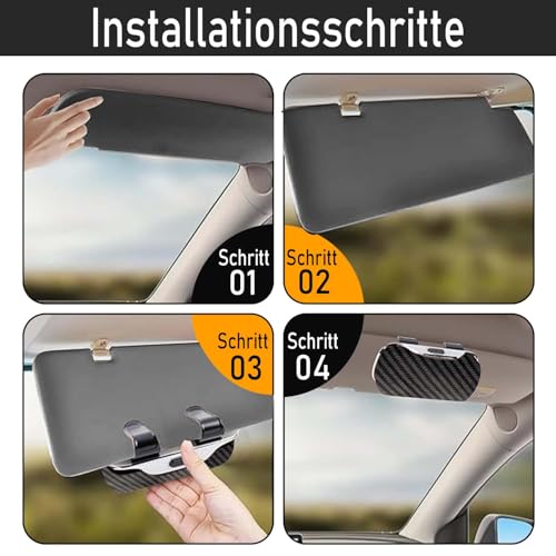 CDDCWZ Sonnenbrillenhalter für Auto Visier, Auto Sonnenbrillenhalter, Brillenaufbewahrung Schutzbox, Brillenhalter für Auto,Sonnenbrillenhalter Auto Brillenhalterung Auto（Kohlefaser）