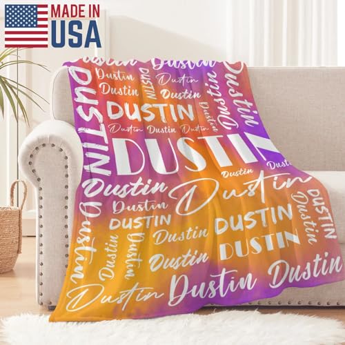 Name Blanket Personalized Name Blanket Customized Blanket with Name Text for Adult Kid Birthday Christmas Mothers Fathers Valentines Day Gift
