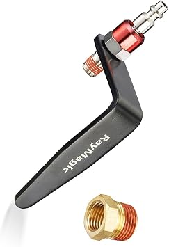 RayMagic Steel Pneumatic Tool Rafter Hook Hanger, Lightweight, Durable,Reusable Metal Organaizer Adjustable Easy Install Hooks with 1/4" Air Tool Swivel Fitting, for Air Nailer, 1-Piece Brass Fitting