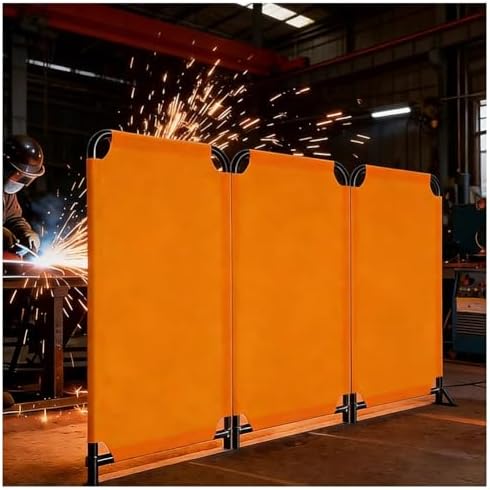 3PCS Portable Welding Screens, Foldable Flame-Resistant Shield Panels (58x120cm) for Workshop Protection, Professional Welders' Safety Equipment