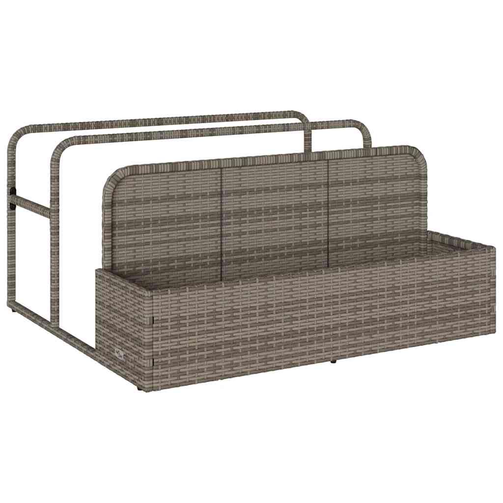 vidaXL Pool Aufbewahrungsbehälter Grau 110x100x57 cm Poly Rattan, Pool-Aufbewahrungskorb, Pool-Spielzeugkorb, Aufbewahrungsbox für Pool