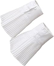 LEEQ 1 Pair Fake Sleeves Removable Ruffle - Fake Sleeves Cuff Button Cuff Detachable Cuff Sweater Clothing Accessories, Fashionable Pleated Cuffs Decoration