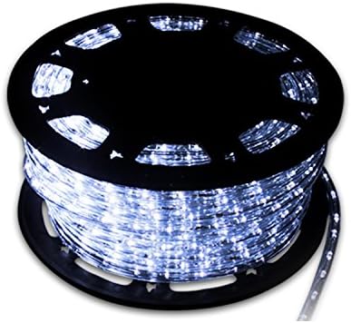 Walcut Flexible Crystal Clear PVC Tubing LED Rope Light Indoor/Outdoor Boat Decorative Party Christmas Holiday Business Restaurant Light Kit, 110V, Cool White