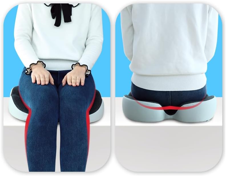 シートクッションヒップパッド低反発素材オフィス腰サポートクッションオールシーズン対応チェアパッド (淡いピンク)