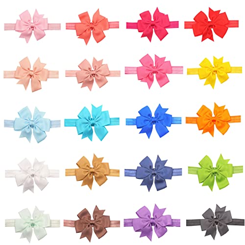 Eurobuy 20 peças de faixas elásticas para cabelo para bebês meninas, acessórios de cabelo para quase