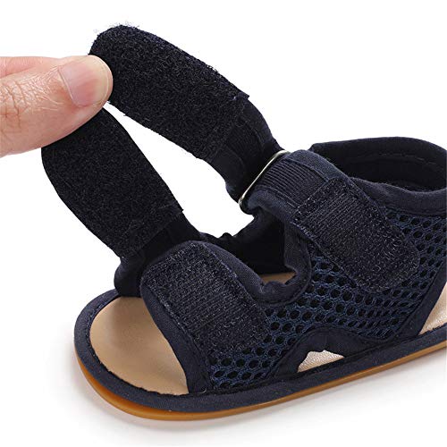 E-Fak Baby Boys Girls Summer Sandals Outdoor Beach Anti-Slip Rubber Soft Sole Newborn Toddler First Walker Shoes(6-12 Months Infant, 01 Dark Blue) #TOP5