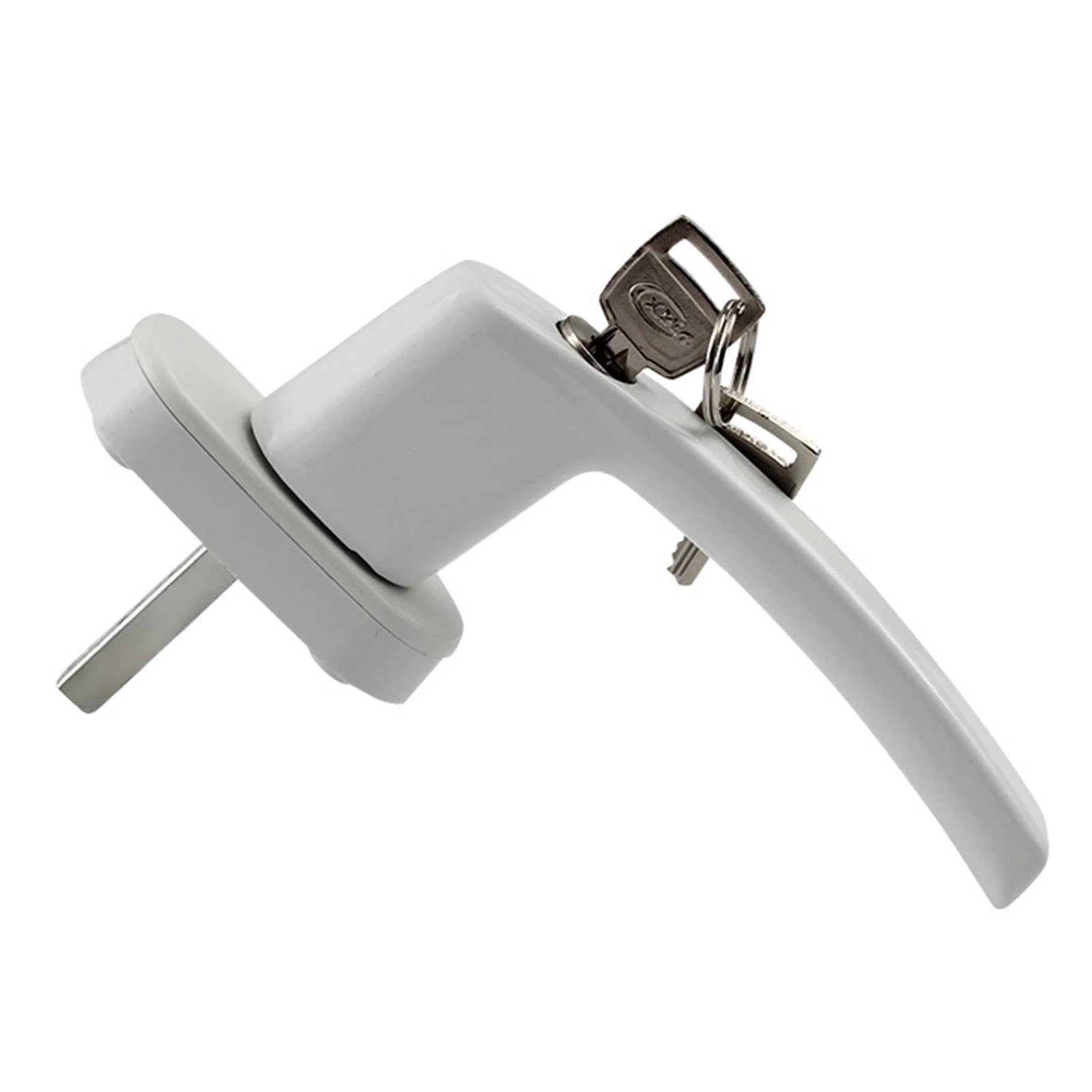 Zamki okienne, Klamka okienna aluminiowa zamykana okrągła biała 2 szt. 150 mm