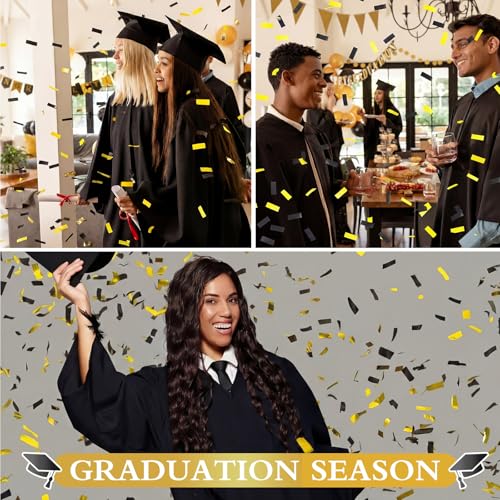Image of Sumind 1000 Grams Gold Black Large Metallic Confetti Glitter Throwable Table Scatter Foil Confetti for Halloween Wedding Birthday Party Baby Shower Christmas Graduation Celebrations