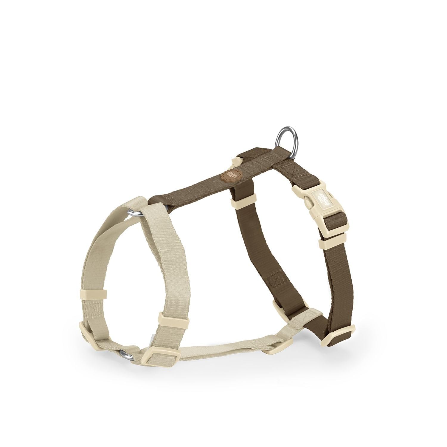 Little Ginger Compact Lightweight Harness | Adjustable Dog Harness | Stain & Water Repellent |XL, Suitable for Large to Extra-Large Breeds | Café Latte Beige & Brown