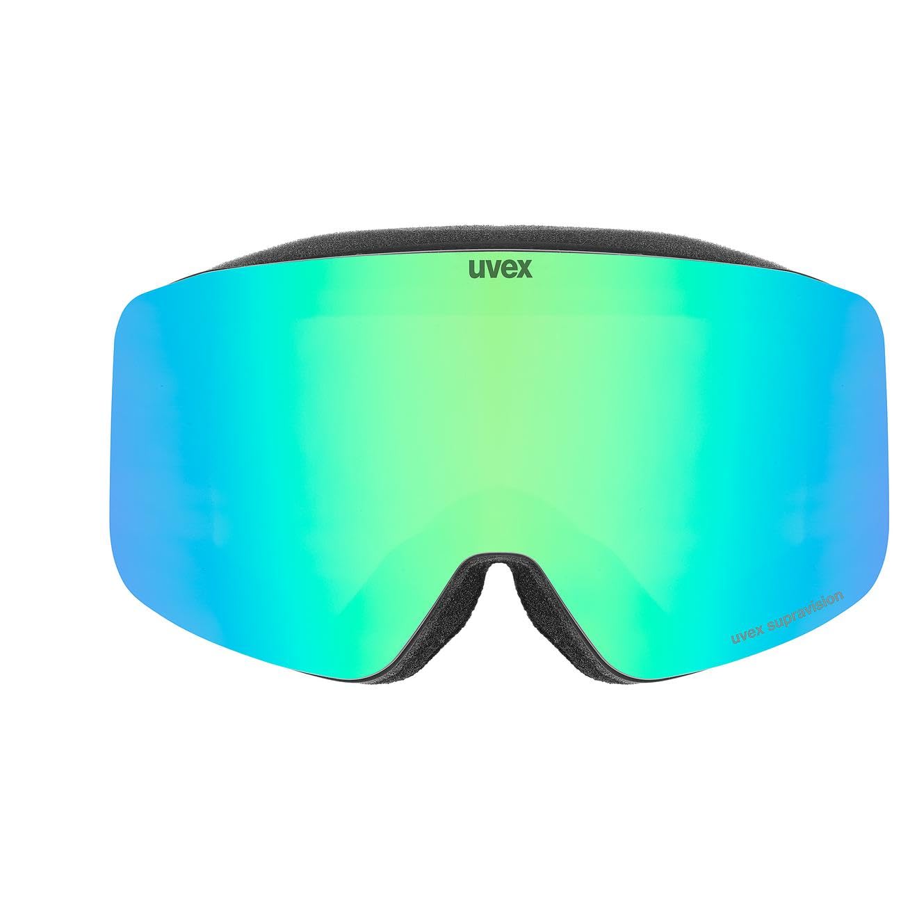 uvex pwdr FM, Gogle narciarskie unisex-dzieci, black matt/green-clear, one size