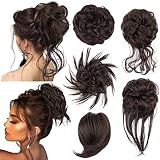 FnyPretty 5 PCS Messy Bun Hair Piece Hair Bun Hair pieces for women Tousled Updo Messy Curly Hair Pi
