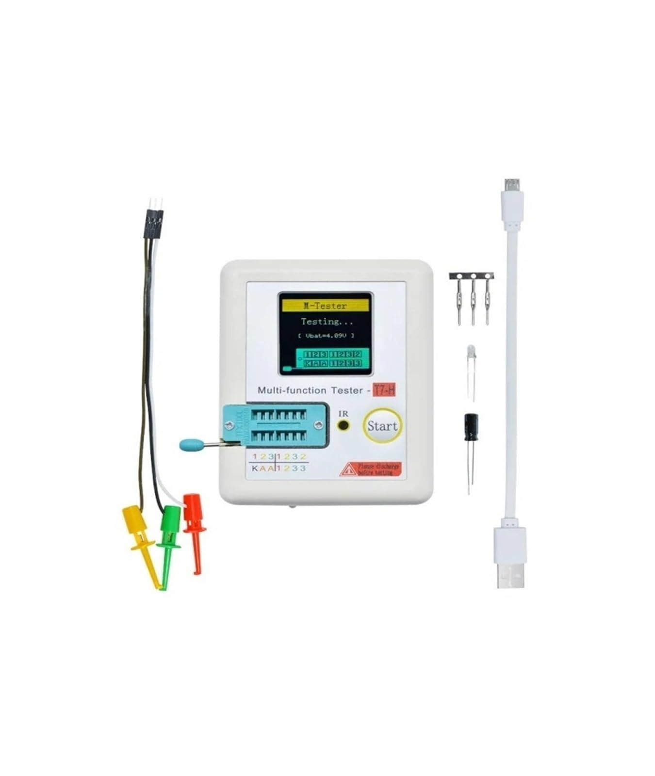 JVDDI LCR-T7 T7-H Transistor Tester TFT Diode Triode Capacitance Meter LCR ESR Meter NPN PNP MOSFET IR Multifunction Tester Multimeter