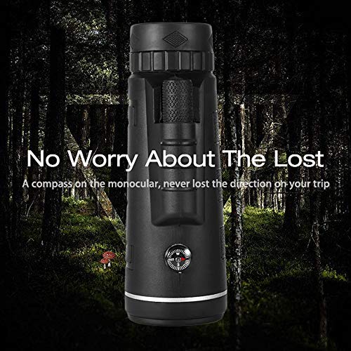 40X60 Outdoor Monocular BAK4 Monocular Telescope HD Vision Scope Prisma Bússola embutida com suporte